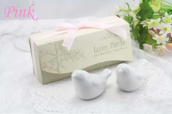 2014 new fashion wedding favors love birds salt and pepper shaker party favors fedex 