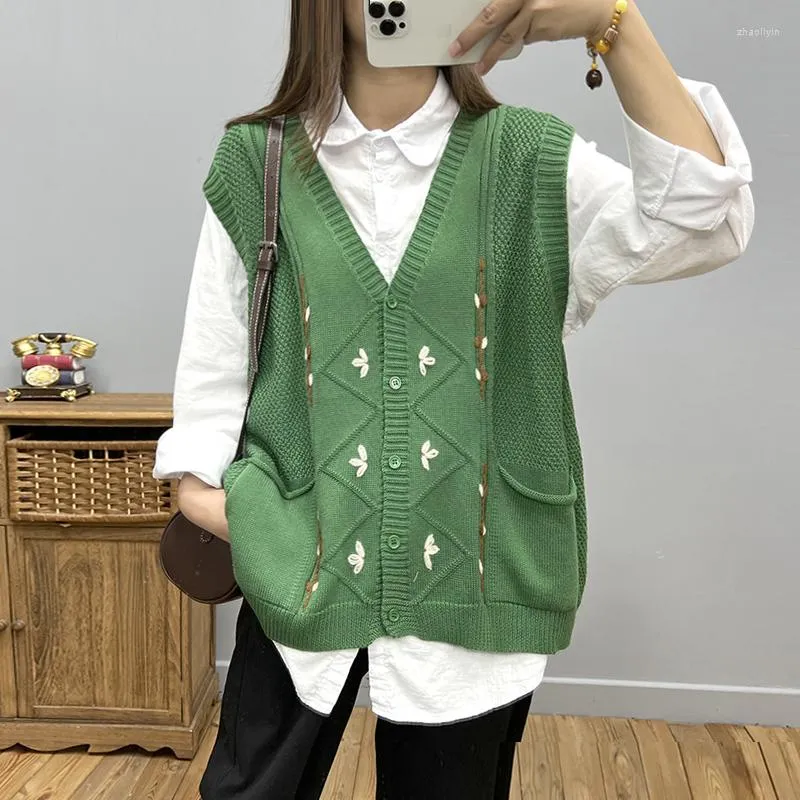 Ladies knitted sleeveless clearance cardigan