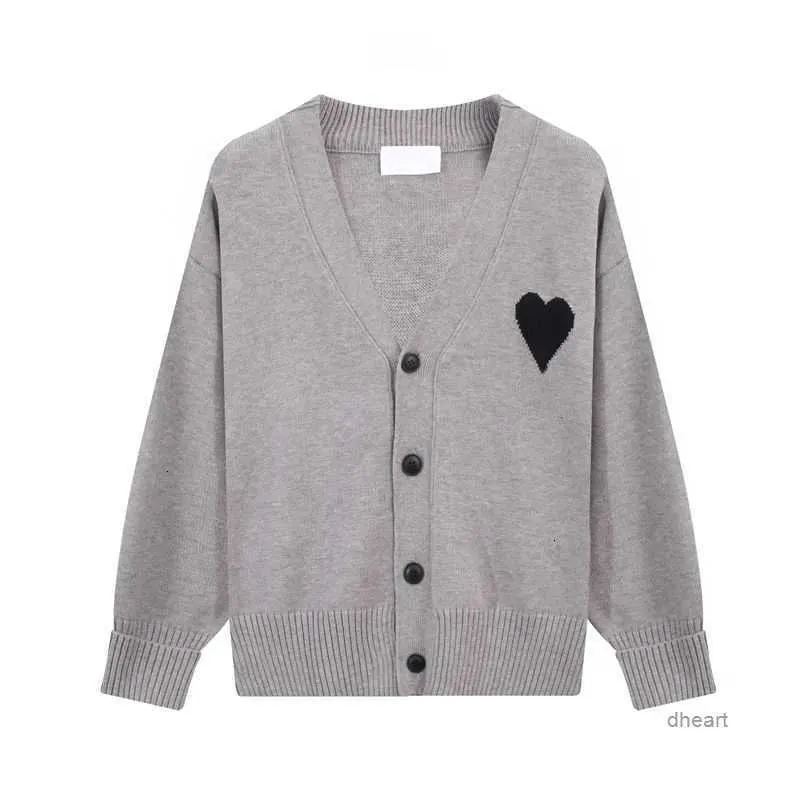 AMIS Modna Paris Designer Men's Aimiswiater Woman de Coeur Macaron Love Jacquard Cardigan Amiparis Jumper Hoodie OCP9