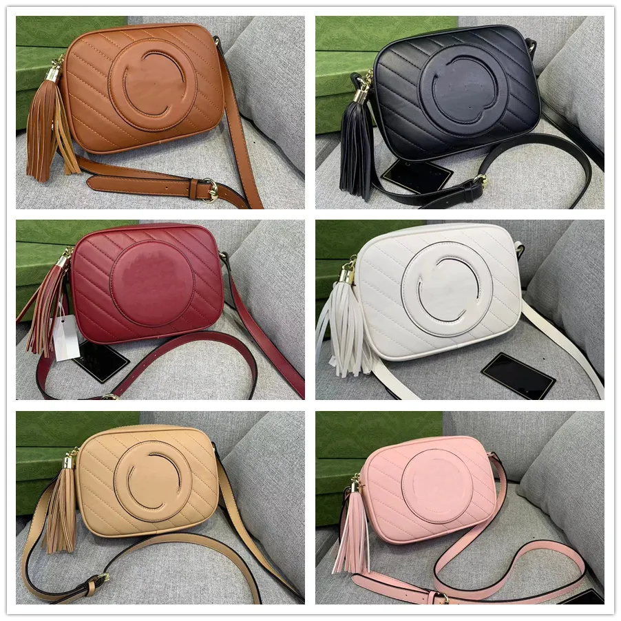 Blondie Schoudertas Cameratassen Kwastje Rond In elkaar grijpende G-brief Crossbodytassen Echt pu lederen handtas Portemonnee Verstelbare riem Dames Telefoon Soho Disco Flap