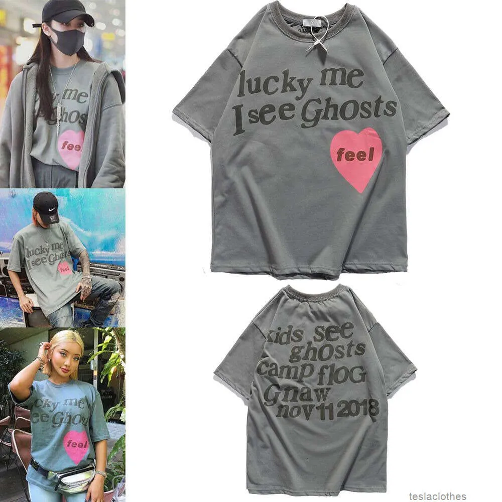 Designer modekläder lyxiga tees tshirts barn se spöken turnémemorativ tryck lös överdimensionerad besättning hals kort ärm t-shirt