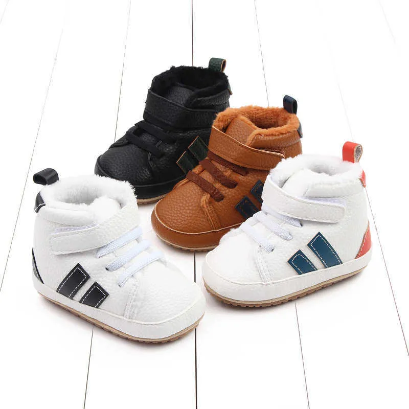 Winter Plush Baby Shoes 0-1 Year Old Sports Soft Sole Cotton Shoes High Top Baby Shoes Baby Shoes Toddler Shoes