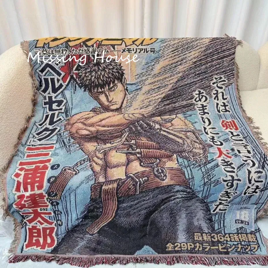 Blankets Berserk Anime Thread Towel Woven Blanket Tapestry with