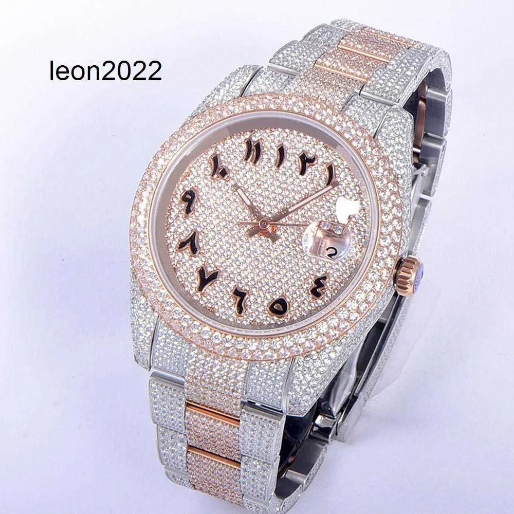 Luxury Watch Full Diamond Mens Watch Automatic Mechanical 41mm With Diamond-studded Steel Women Fashion Wristwatches Bracelet