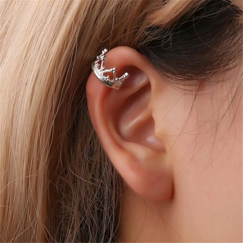 Boucles d'oreilles à tige couronne en forme de U non percées pour femmes accessoires de mode féminins européens et américains bijoux hypoallergéniques GiftsStud StudStud