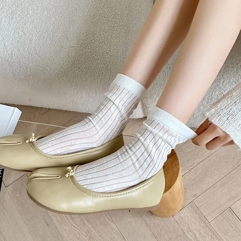 Women Socks Two Toes Candy Colors Cotton Breathable Loose Long Japanese Fashion Solid Color Girls Black White