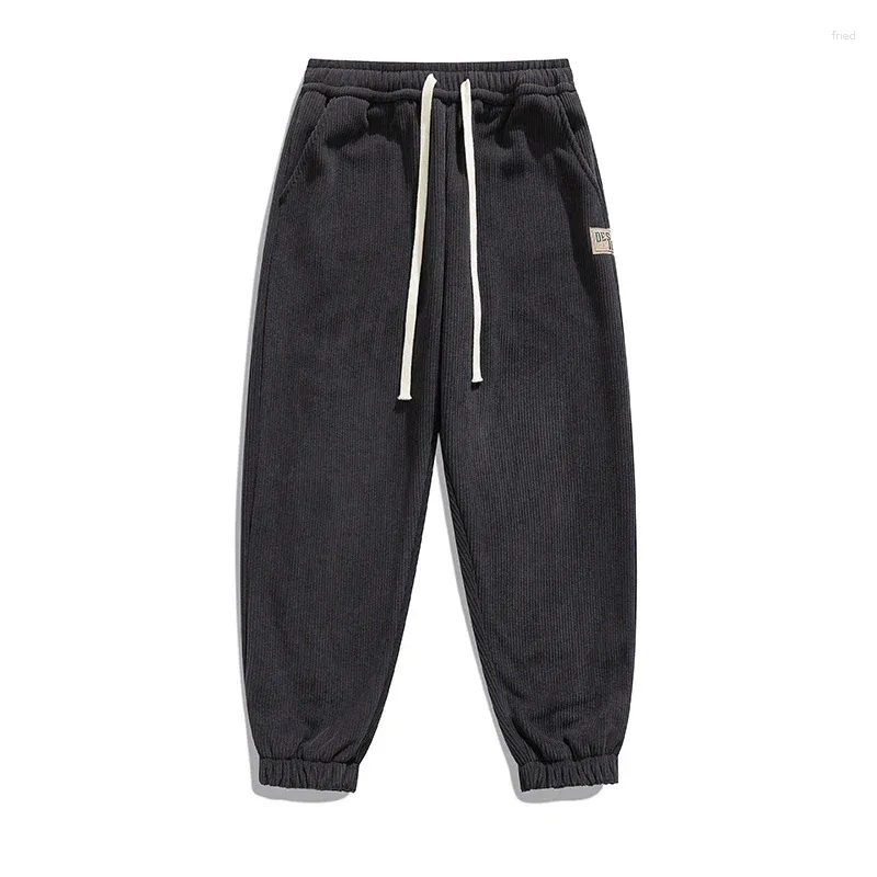 Männer Hosen BROWON Marke Cord Männer Herbst Und Winter Mode Casual Sport Mid Lose Gerade Einfarbig Jogginghose Männlich