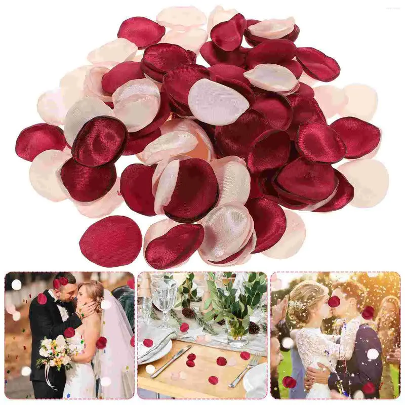 Fleurs Décoratives Pétales Rose Fleur Faux Mariage Rouge Artificielle Remplissage Table Saint Valentin Panier Tables Réception Scatters Douche