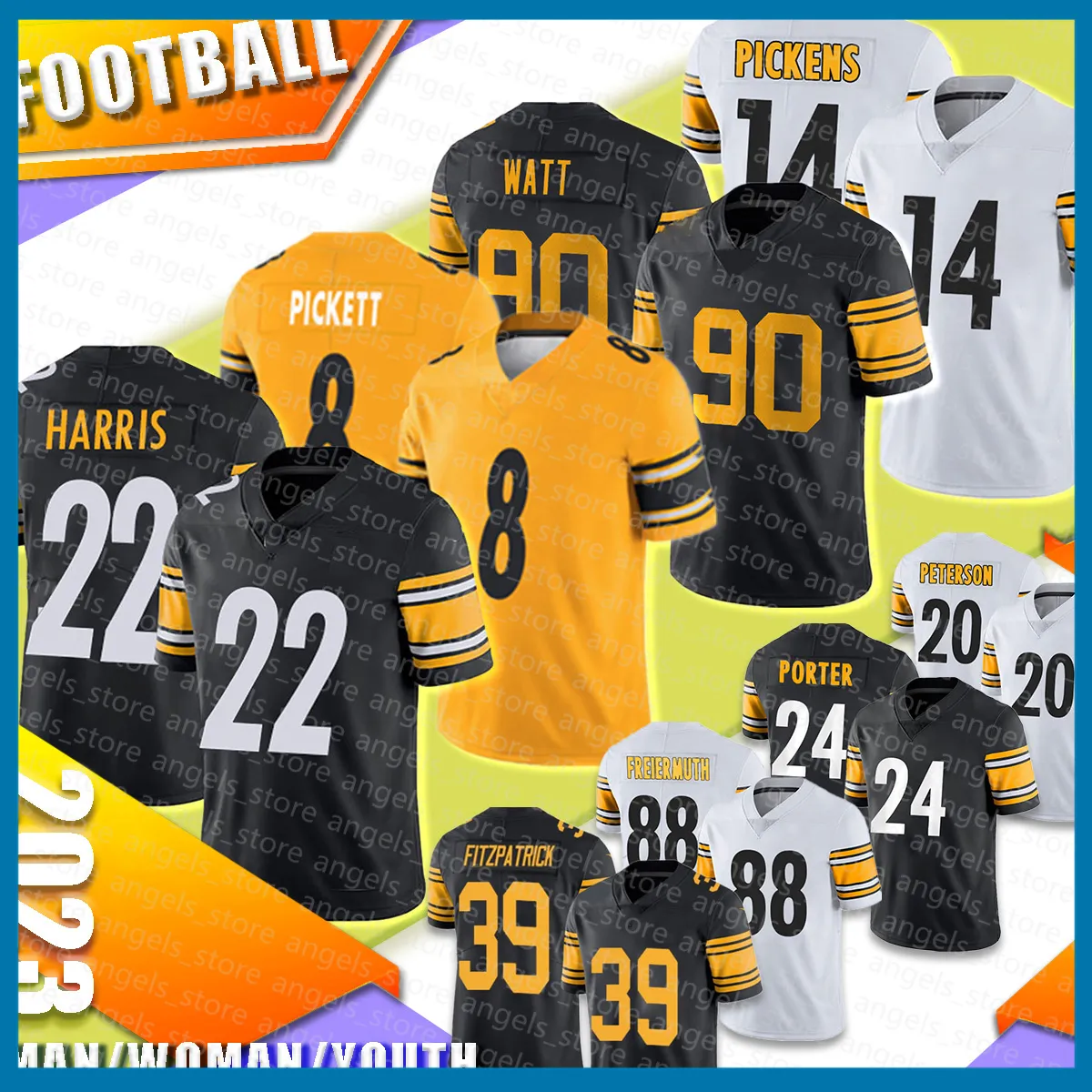 8 Kenny Pickett Camiseta De Fútbol Najee Harris Pittsburghs Steeleres