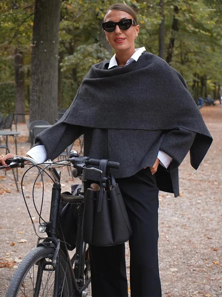 ジャケット・アウター Super140s SHAWL COLLAR CAPE COAT GRAY L LIDNM（リドム）の「Super 140s SHAWL COLLAR CAPE COAT