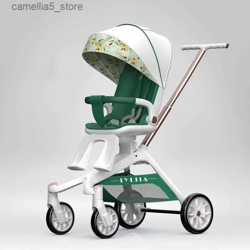 Strollers# Baby Stroller Foldable Travel Carriage Cart Lightweight Stroller Children Four-Wheel Cart Portable carriers and strollers Q231116