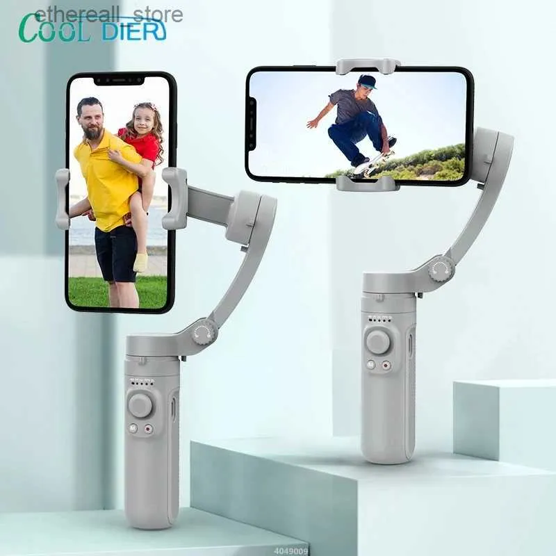 Stabilisatorer Cool Dier New HQ3 3-Axis Foldbar smarttelefonhandhållen Gimbal Telefon Video Record Vlog Gimbal Stabilizer för iPhone Q231116