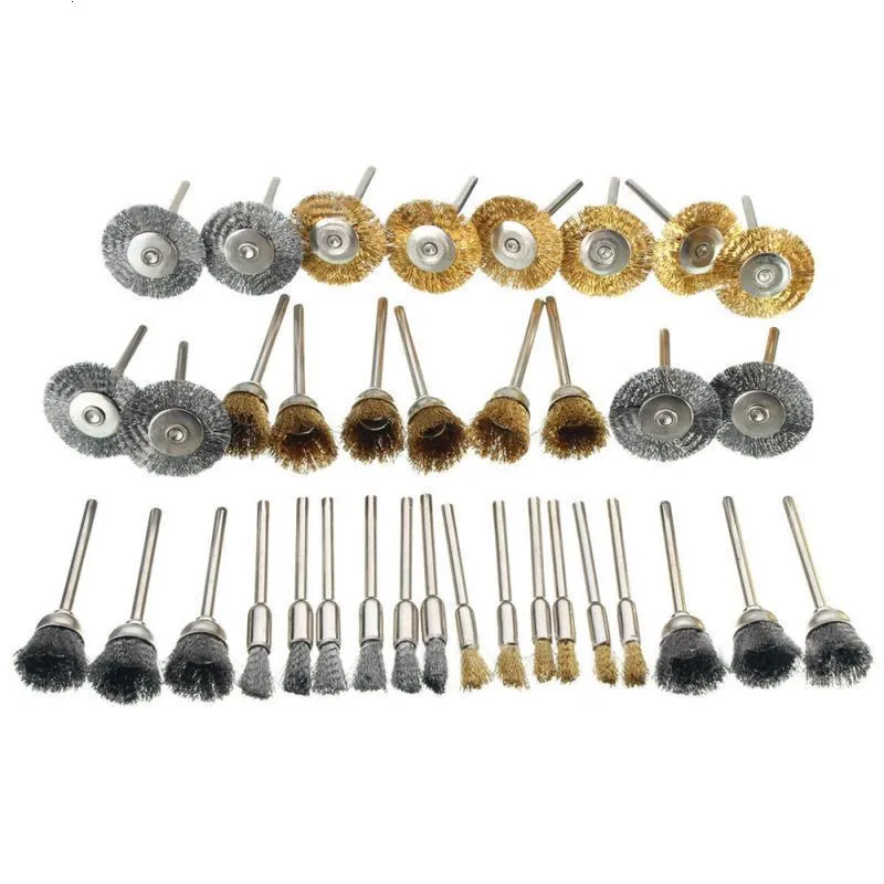 Set 3 Spazzole In Filo Metallico - Acciaio, Ottone E Nylon, Per Rimozione Ruggine E Pulizia - Foto 2