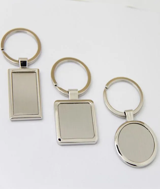 Whole50Pcs Blank Metal Key Chain Promotion Key Tags Customize Logo Laser Key rings 4451512