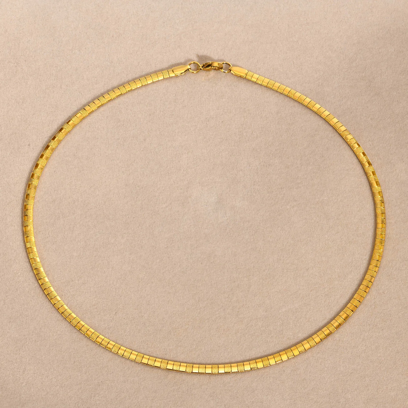 Collier ras du cou féminin en acier inoxydable, chaîne de clavicule, serpent, or, 4mm, 18 pouces, pour femmes et filles, n1319