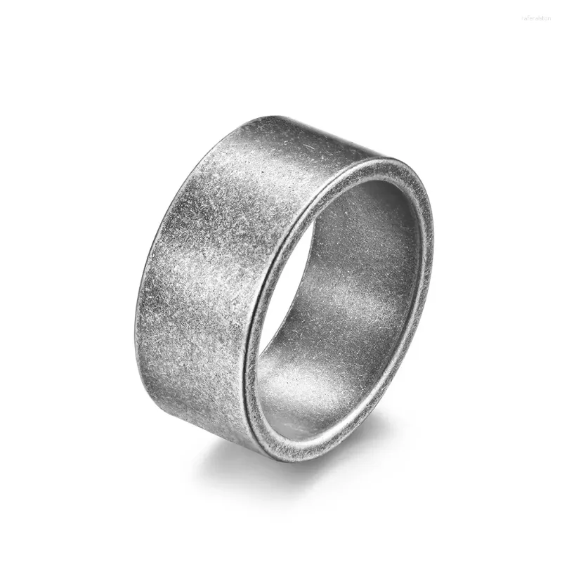 Cluster Rings BOEYCJR 10mm Width Simple Matte Titanium Steel Ring Men Fashion Jewelry Lucky Energy Finger For