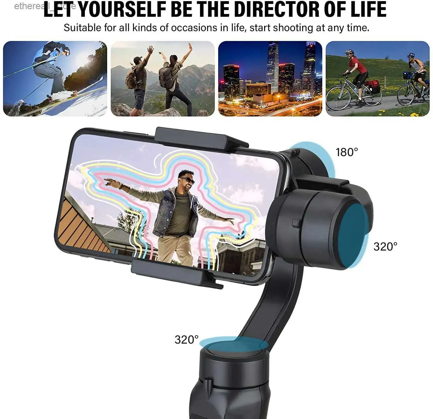 Stabilisatoren F6 3 Achsen Gimbal Handheld Stabilisator Handy Action Kamera Halter Anti Shake Video Record Smartphone Gimbal Für Telefon Q231117