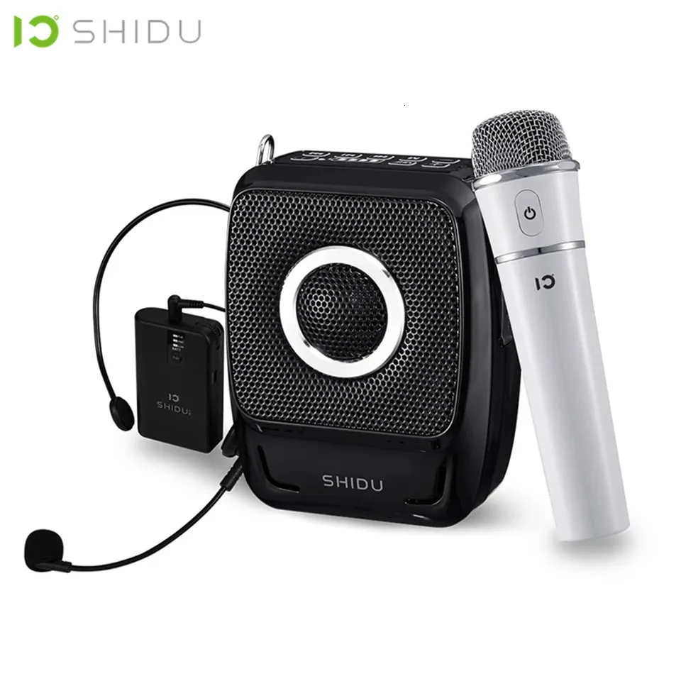 Microphones SHIDU 25W Portable Voice Amplifier Waterproof Mini Audio Speaker USB Lautsprecher With UHF Wireless Microphone For Teachers S92 231116