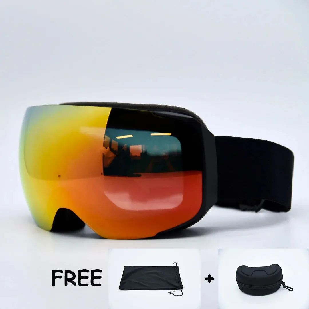 Skibrille Skibrille mit magnetischer Doppelschichtlinse Skifahren Antibeschlag UV400 Snowboardbrille für Männer und Frauen Outdoor-Sportarten Skiglas 231115