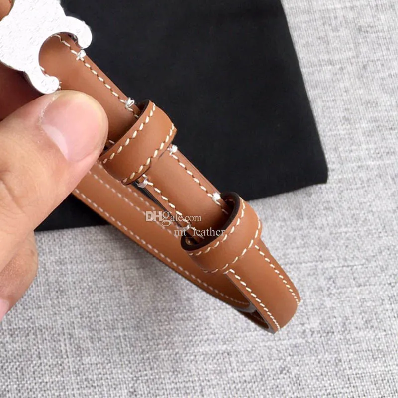 belt111 Genuine Leather Belts for Womens Casual Waistband Gold Sier Solid Buckle Width 1.3cm 1.8cm 2.5cm Thin Belt with Box Accept Customized Wholesale