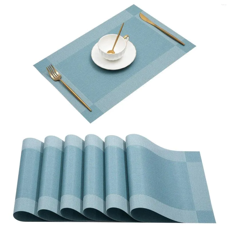 Bord Mattor 1PC PVC American Western Placemat Single Frame Lätt att rengöra matta värmeisolering Hem Minimalistiska köksmaterial