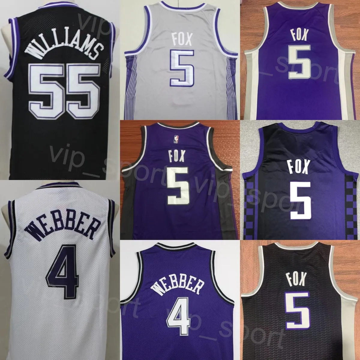 Mens Basketball City Vintage Jason Williams Jersey 55 Chris Webber 4 Deaaron Fox 5 Tüm Dikişli Kazanılan Dernek Nefes Bulabilir İfonu Spor Hayranları Gömlek