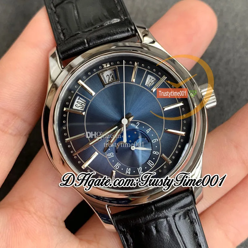 GRF V2 gr5205 A324 QALU24H/206 Automatic Mens Watch Complications Annual Calendar Rose Gold Moon Phase White Dial Leather Strap Super Edition trustytime001Watches