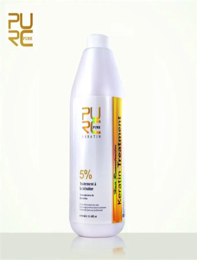 Purc 1000ml 5 formalina queratina brasileira alisador de cabelo reparação cabelo danificado hidratante antisplit limpeza profunda salão de beleza 3842623