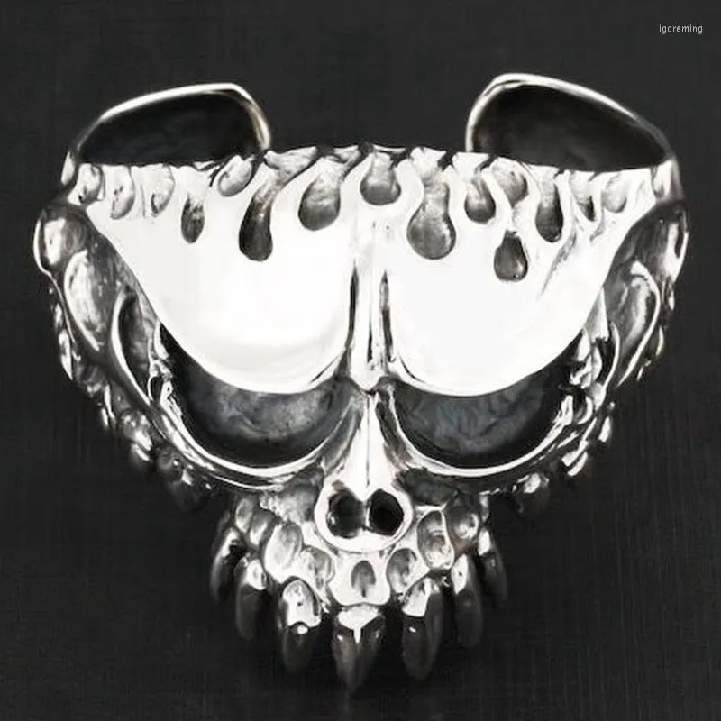 Bangle Men Gothic Punk Open Skull Bransoleta Hip Hop Rock Rider Party Street Biżuter