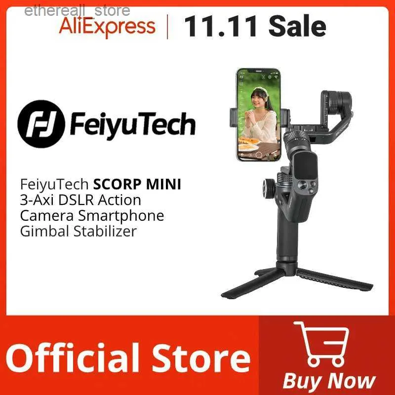Stabilisatoren FeiyuTech officiële SCORP Mini 3-assige handheld alles-in-één gimbal-stabilisator voor GoPro smartphone spiegelloze camera G6 Max upgrade Q231116