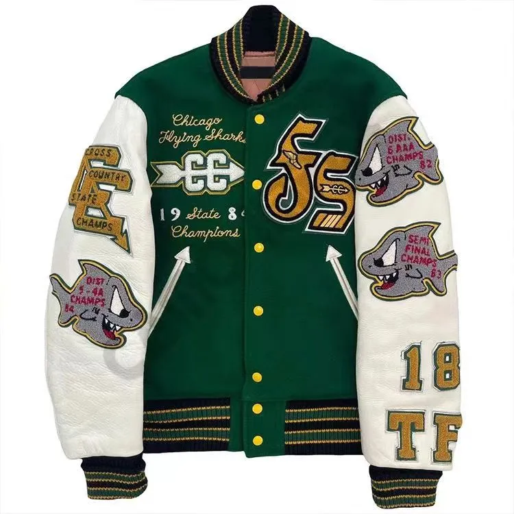 Sleeve Baseball Jackets Patches Letterman Leather For Men 2024