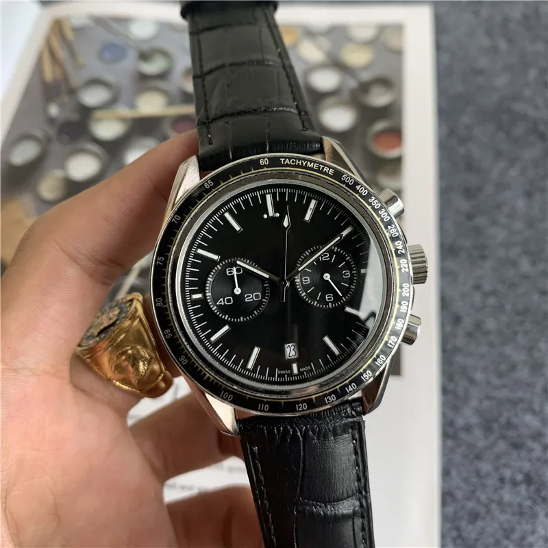 Tasarımcı Lüks Üst Erkekler Saat Cowhide Watch Paslanmaz Çelik Avrupa Üst düzey Marka Master Production