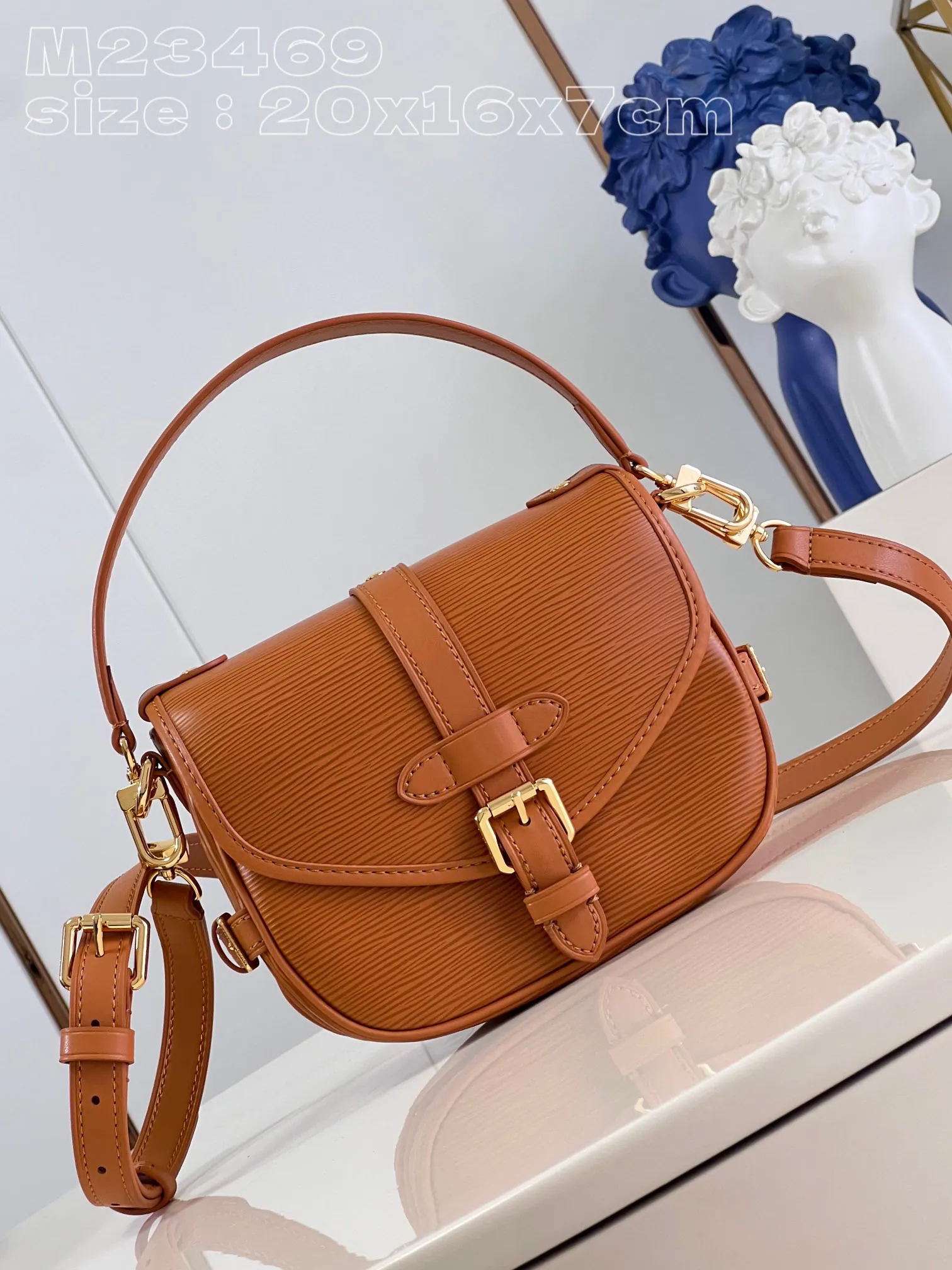 2023 New women's shoulder bag High-end custom quality crossbody bag Striped leather handbag shoulder strap removable capacity very full very versatile M23469