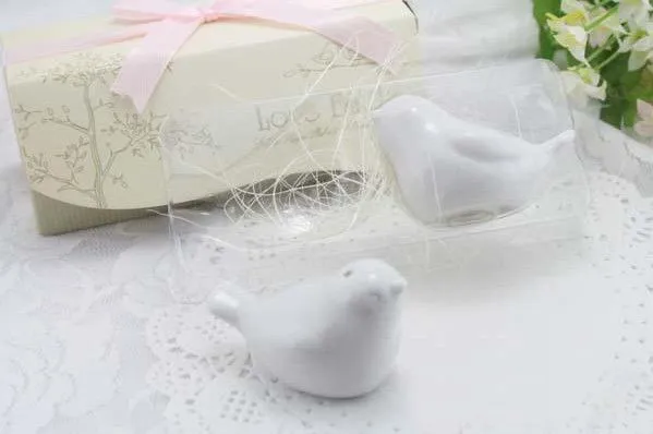 2014 new fashion wedding favors love birds salt and pepper shaker party favors fedex 