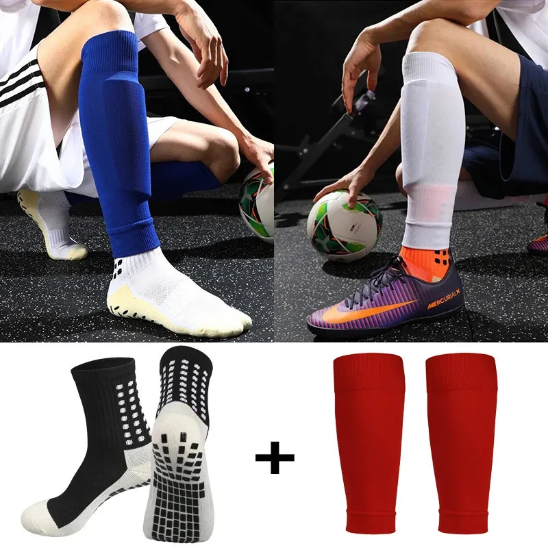 Ankle Support A Set Hight Elasticity Football Shin Guards Adults Kids Sports Legging Cover Outdoor Protection Gear Nop Slip Soccer Socks 231115