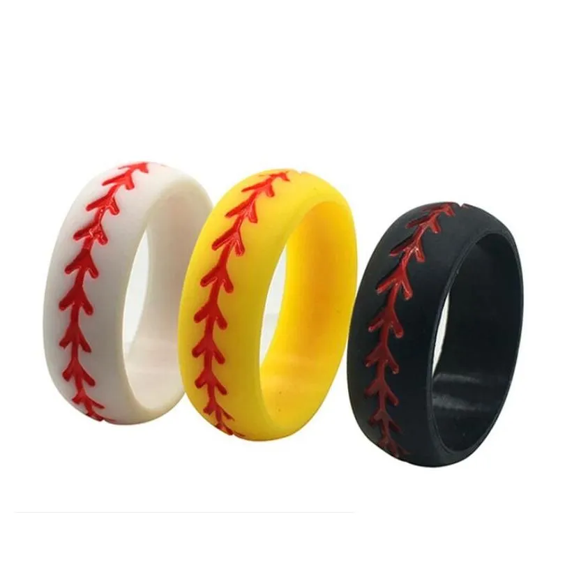 Titan-Sportzubehör, Sile-Ring für Herren, Baseball, 3 Packungen, bequeme Passform, 2,5 mm Dicke, vom neuesten Künstlerdesign Innovatio Dh58R