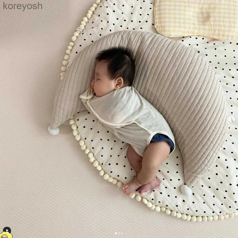 Pillows Child Pillow Moon Shape Detachable Nursing Baby Head Cushion Photo Props Decorative Breastfeeding Crib Pillow For Newborn BabyL231116