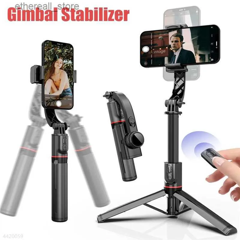 Stabilisateurs Roreta 2023 nouveau stabilisateur de cardan Selfie bâton pliable sans fil trépied avec obturateur Bluetooth en alliage d'aluminium pour iphone Q231116