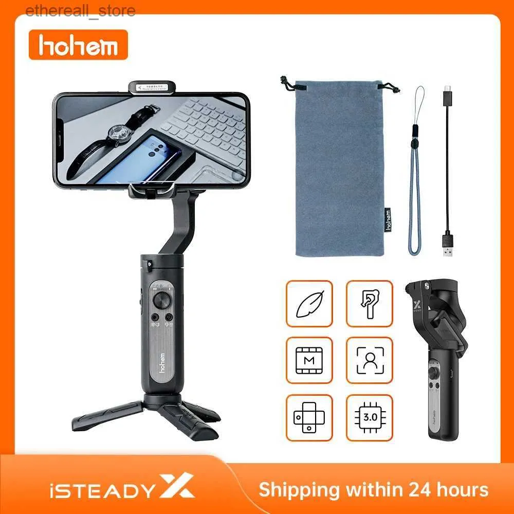 Stabilisatorer HOHEM ISTEADY X X2 XE Smartphone Gimbal 3-Axis Handhållen Stabilisator Telefon Selfie Stick TripoD för iPhone 13 Pro Max Q231116