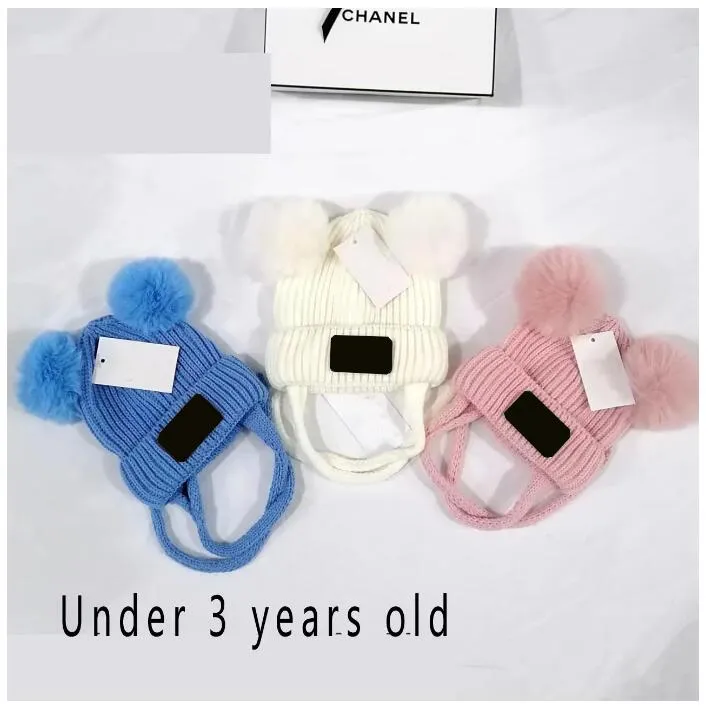 MOW = 1 STKS Winter Kerst Hoeden Reizen baby Mode kind Mutsen Skullies Chapeu Caps Katoen Skimuts meisje hoed warm houden cadeau roze kleur Dubbel verdikt Onder 3 jaar oud