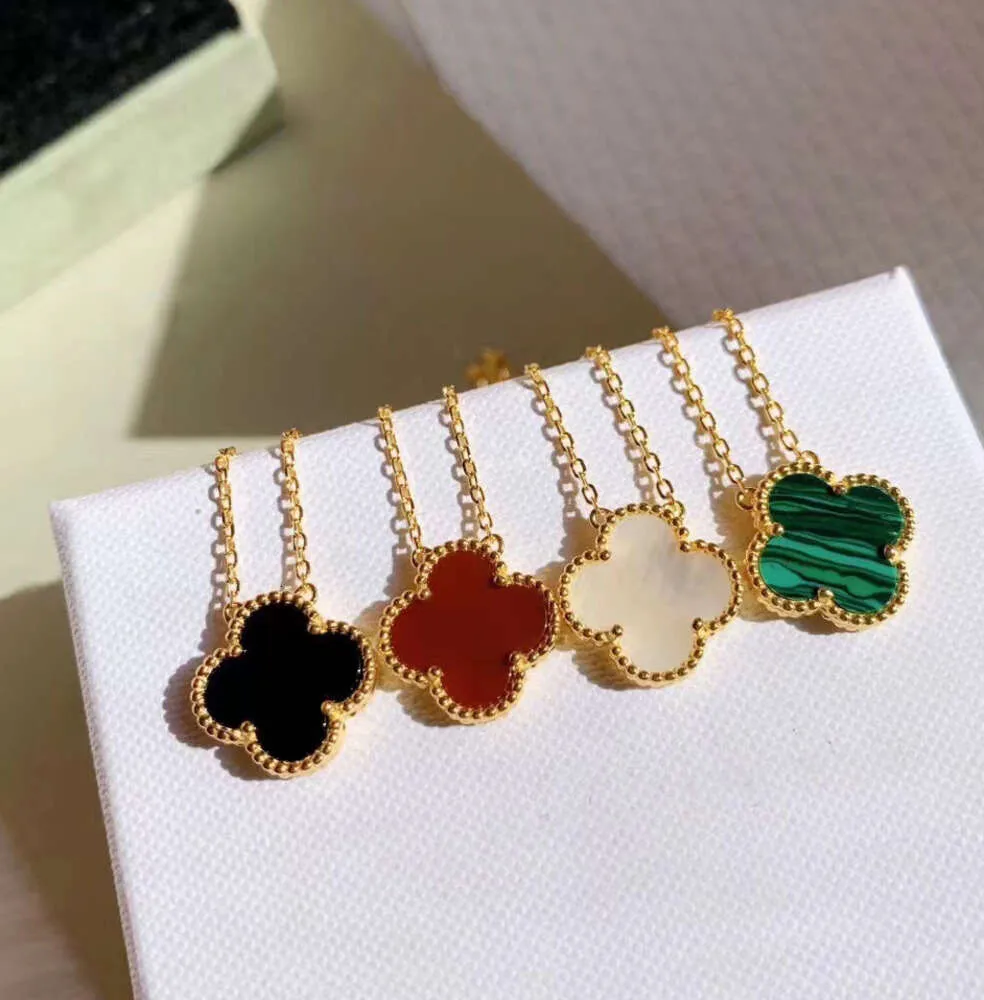 Designer jewelry Four-leaf Clover necklace Natural shell gemstone Gold Plated Ladies Premium Material Luxury Classic style Fashion anniversary gift