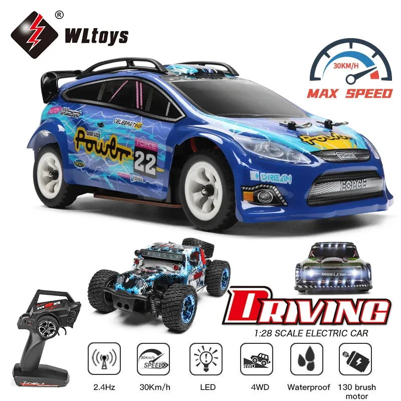 Elektrische/RC auto WLtoys 1 28 284010 284161 2.4G Racing Mini RC auto 30 km/u 4WD Elektrisch hoge snelheid afstandsbediening Drift speelgoed voor kinderen Geschenken 231115
