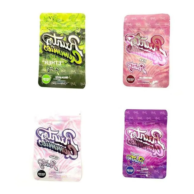 Tipi di mix Sacchetti per imballaggio all'ingrosso da 500 mg rosa mylar bianco originale 4 tipi di confezione con cerniera in plastica Accvr