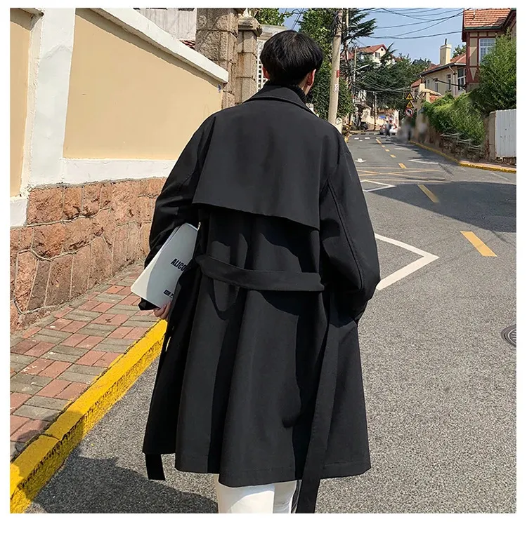 Trench Coat Men Spring Overcoat Korean Fashion Windbreaker