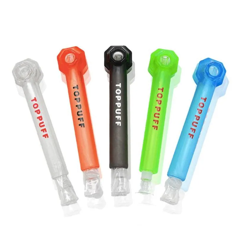 Smoking Pipes Toppuff Acrylic Bong Portable Screw-On Water Pipe Glass Hand Tobacco Hookah Drop Delivery Home Garden Household Sundri Dhlim