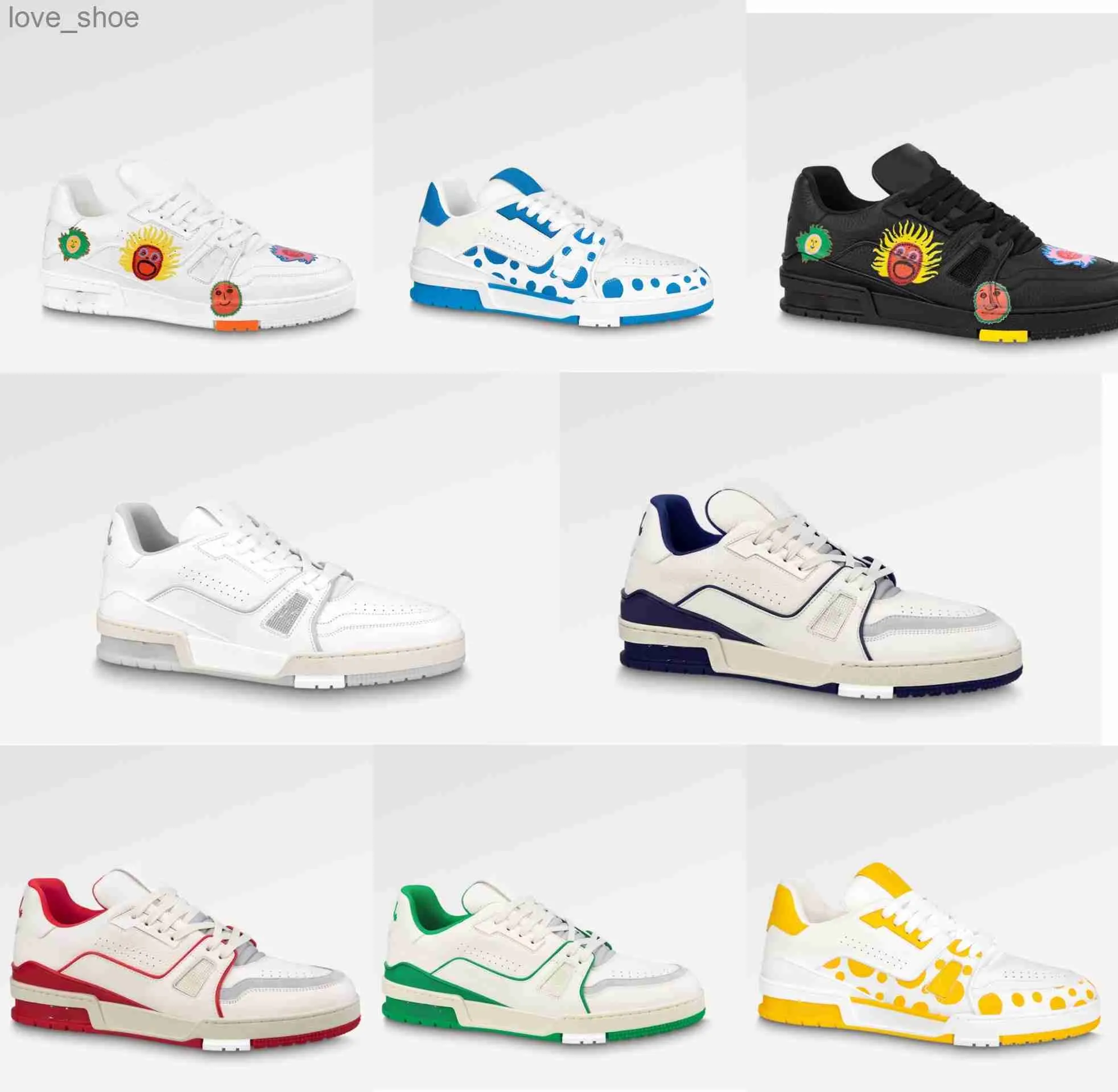 2023 Nouveau Designer Sneaker Plat Virgil Trainer Chaussures Casual Véritable Cuir Abloh Blanc Vert Rouge Bleu Lettre Superpositions Plateforme De Mode Hommes Femmes