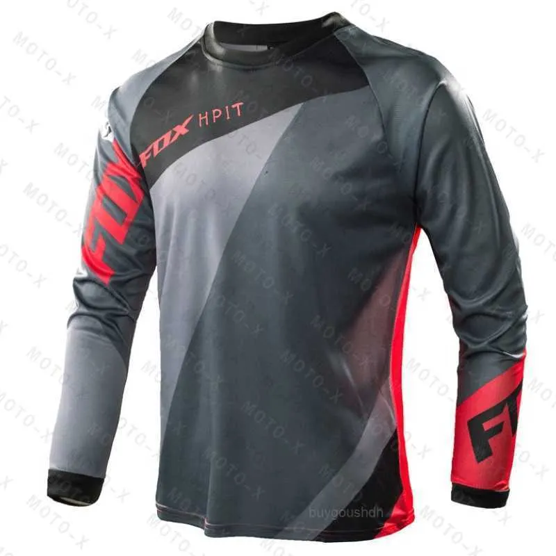 2023 Men'in T-Shirts Erkekler Enduro Kısa Hpit Fox Jersey Camiseta MTB Bisiklet Gömlek Bisiklet Takımı Aşağı T-Shirt DH Off-Road Bisiklet Motokros Maillot V22 Y99