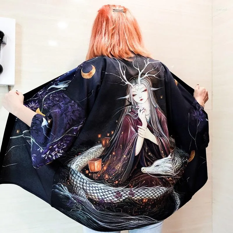 Damblusar Koreanska kläder Streetwear Mjuk flicka Estetiska Ullzang-kläder Kimono Cardigan Toppar För Dam Blusskjorta Haori Kvinna