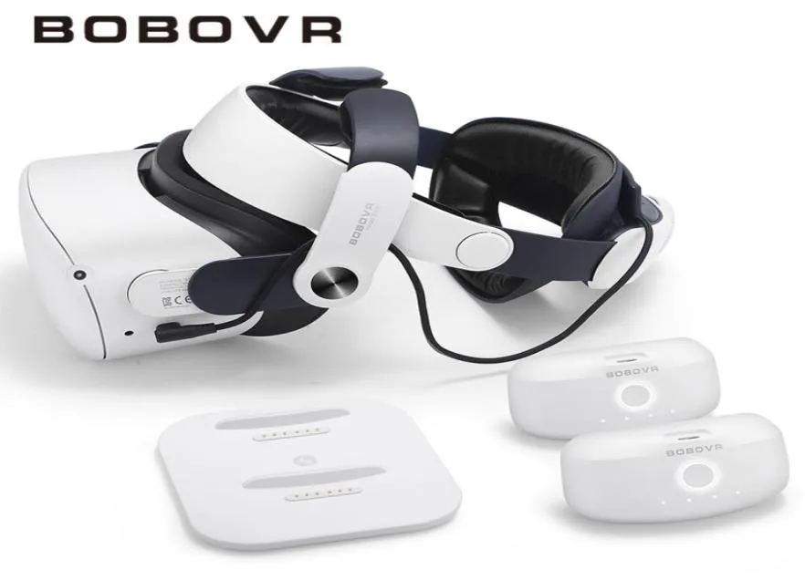 Lunettes 3D Bobovr M2 Plus STRAP TWIN BATTERIE TWIN COMBO COMPATIBLE META Quest 2 VR CHARGEMENT DE BANQUE VR