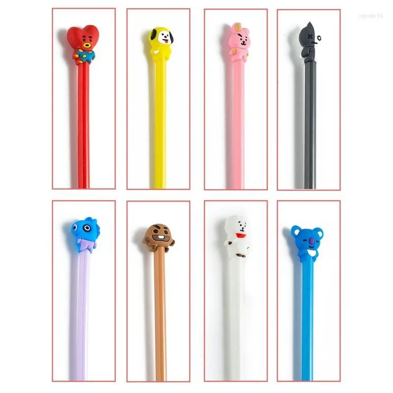 Pce Cartoon Dog Stationery Pen Gel Ink Gift Student Office Supplies Kawaii Test Cute Animal Pens